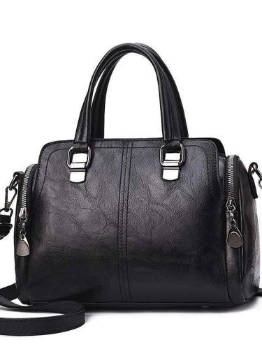 Women'S Bags Pu Leather Satchel Top Handle Bag Zipper Going Out Office & Career Handbags Black Camel