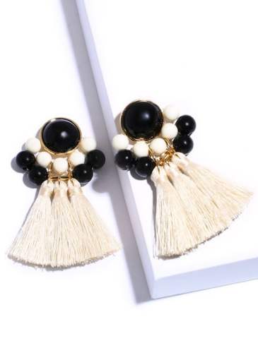 Vintage Ball Tassel No Stone Dangle Earrings