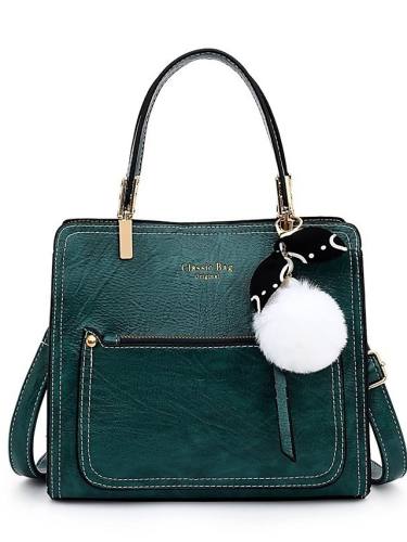 Women'S Bags Pu Leather Leather Satchel Top Handle Bag Tassel Zipper Daily Outdoor Handbags Black Blushing Pink Green Brown