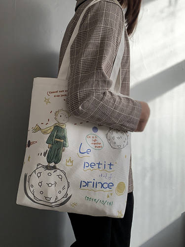 New Canvas Bag Women'S Single Shoulder Japan And South Korea Cute Art Small Fresh Cartoon Student Ins Large Capacity Canvas Bag
