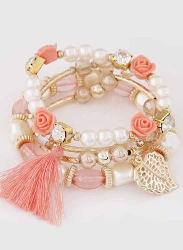 Vintage Tassel Ball Pearls Beaded Bracelets