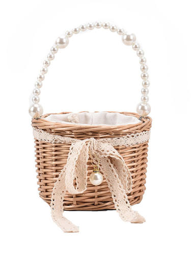 Women'S Bags Straw Top Handle Bag Straw Bag Date Beach 2021 Straw Bag Handbags Khaki