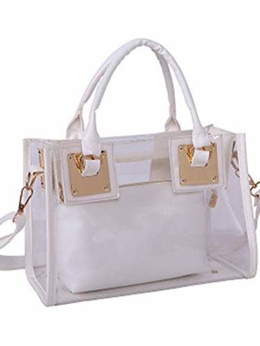 Tote Beach Ladies Crossbody Bag Women Jelly Transparent Messenger Shoulder Handbag Clear Jelly Purse With Small Card Bag Transparent