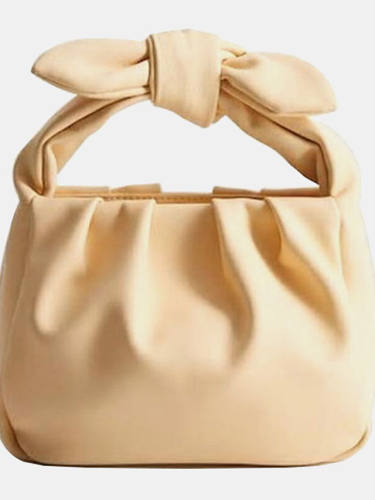 Women Bow Pouch Solid Casual Handbag Shoulder Bag