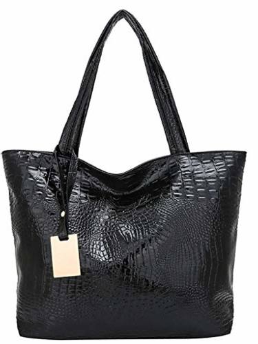 Handbag Storage Organizer/Women Ladies Fashion Alligator Solid Large Capacity Shoulder Tote Handbag Bags