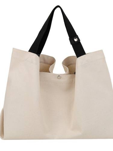 Women'S Bags Canvas Top Handle Bag Zipper Daily Outdoor Canvas Bag Handbags White Black Yellow Beige
