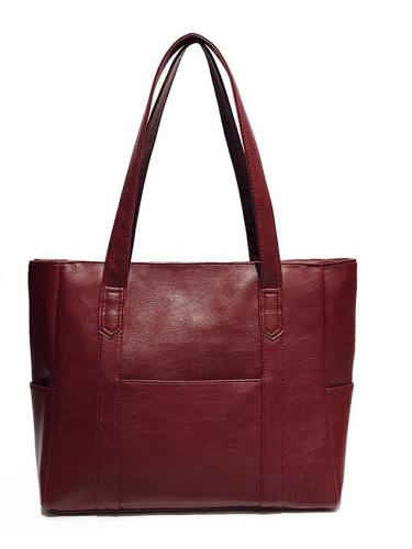 Women'S Bags Pu Leather Leather Crossbody Bag Zipper Daily Outdoor Handbags Baguette Bag Black Red