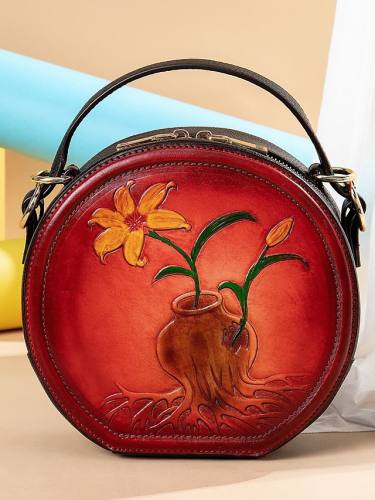 Westal Women'S Handbags New Messenger One-Shoulder Women'S Bag First Layer Cowhide Rubbed Color Handbag Trend