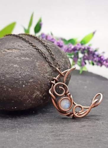 Casual Moon No Stone Pendant Necklaces