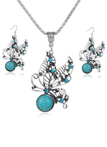 Animal No Stone Necklace Earring Jewelry Sets