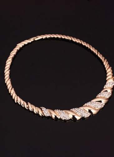Geometric Crystal Necklace Earring Bracelet Ring Jewelry Sets