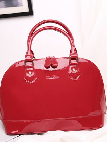 Women'S Bags Pu Leather Satchel Top Handle Bag Sequin Zipper Daily Handbags Black Red