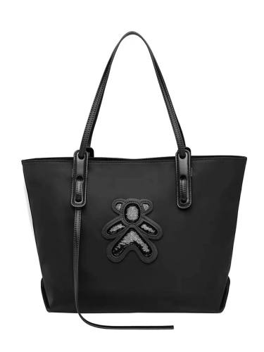 Women'S Bags Oxford Cloth Cowhide Tote Sequin Character Daily Outdoor Tote Black