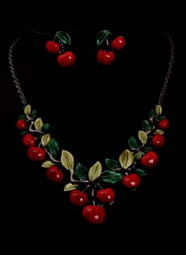 Floral No Stone Necklace Jewelry Sets