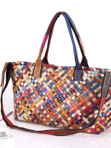Factory Wholesale Agent Leather Bags, Hand-Woven Bags, Color Bags, Shoulder Messenger Ladies Bags