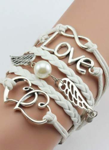 Casual Ball Heart Pearls Link Bracelets