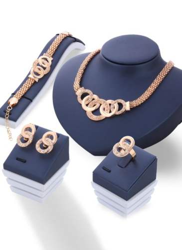 Round No Stone Necklace Earring Jewelry Sets