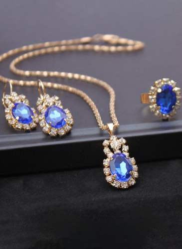 Gemstone Necklace Earring Ring Jewelry Sets