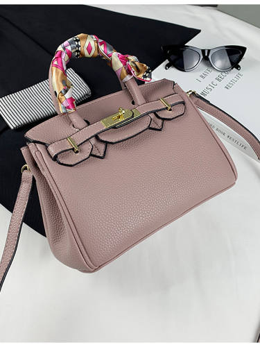 Women'S Bags Pu Leather Satchel Top Handle Bag Date Office & Career 2021 Handbags Black Blue Blushing Pink Dusty Rose