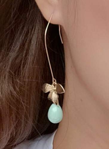 Vintage Water Drop Gemstone Dangle Earrings