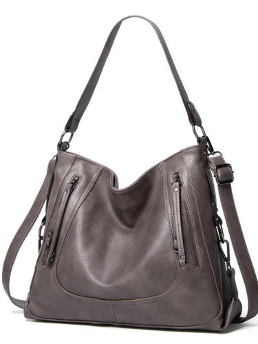 Women'S Bags Pu Leather Polyester Waterproof Top Handle Bag Hobo Bag Zipper Solid Color Daily Office & Career Leather Bags 2021 Handbags Black Brown Gray
