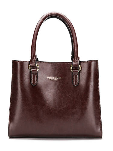 Women'S Bags Pu Leather Top Handle Bag Zipper Date Office & Career 2021 Black Red Brown Coffee
