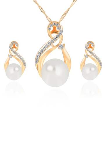 Ball Pearls Necklace Earring Jewelry Sets