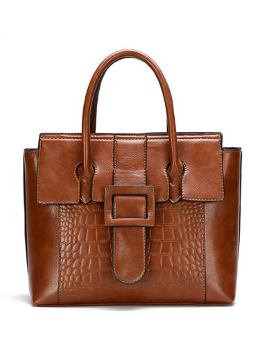 Women'S Bags Pu Leather Leather Satchel Top Handle Bag Buttons Daily Outdoor Handbags Baguette Bag Dark Brown Black Red Brown