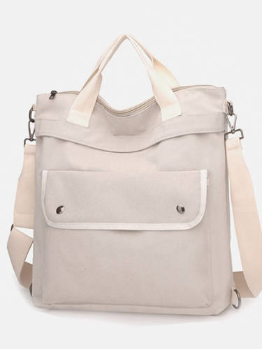 Women'S Bags Canvas Top Handle Bag Zipper Daily Outdoor Backpack Canvas Bag Handbags Black Yellow Almond Green
