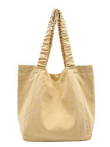Women'S Bags Polyester Linen Tote Shopper Bag City Shopping Outdoor 2021 Canvas Bag Handbags White Black Yellow Khaki