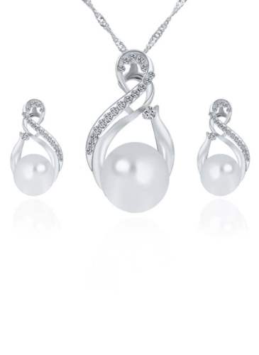 Ball Pearls Necklace Earring Jewelry Sets
