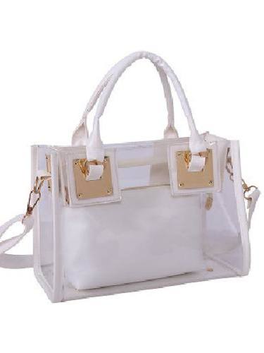 Tote Beach Ladies Crossbody Bag Women Jelly Transparent Messenger Shoulder Handbag Clear Jelly Purse With Small Card Bag Transparent