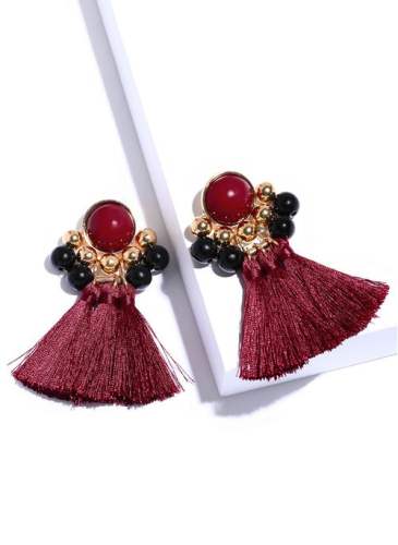 Vintage Ball Tassel No Stone Dangle Earrings
