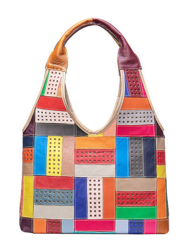 New Leather Handbags Fashion Stitching First Layer Cowhide Shoulder Messenger Handbag Women Factory Direct Sales