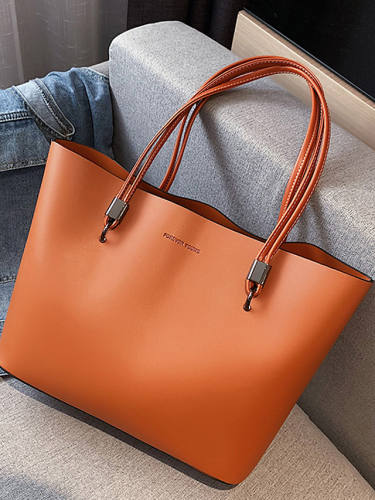 Women'S Bags Pu Leather Tote Top Handle Bag Zipper Daily Tote Handbags Wine Black Brown