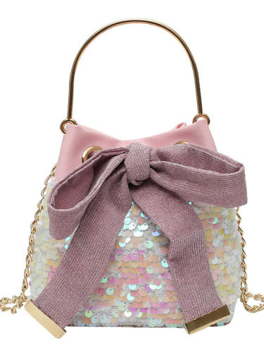 Women'S Bags Pu Leather Top Handle Bag Chain Outdoor Handbags Wine Black Blushing Pink Silver