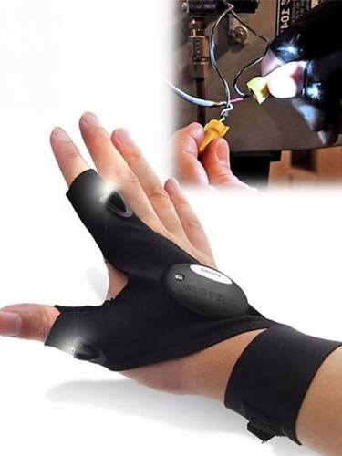 Outdoor Night Fishing Magic Right Strap Fingerless Glove Led Flashlight Torch Cover Survival Camping Hiking Rescue Tool