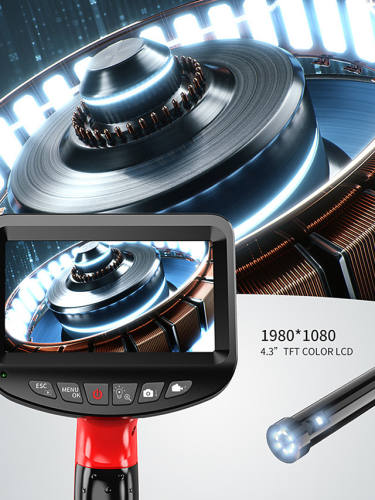 8.5Mm Endoscope High Definition Camera Auto Repair Engine Industrial Pipe Hand-Held 4.3-Inch One-Screen Sewer Electronic Air Conditioning Hard Wire 1M With 32G Tf Card