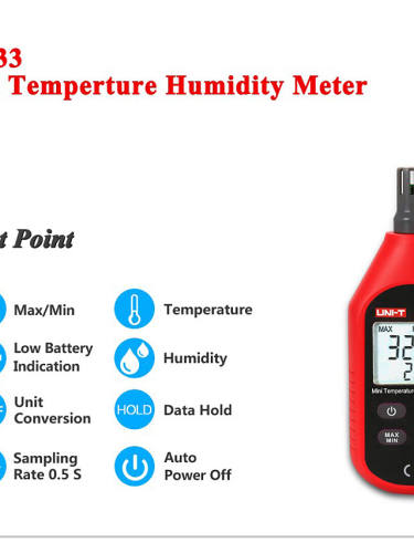 Uni-T Electronic Mini Temperature Humidity Meters Ut333 Home Indoor Outdoor Thermometer Hygrometer Digital Lcd Display