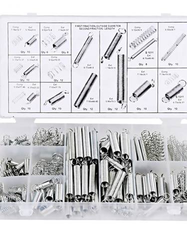200Pcs Spring Set Coil Tool Extension And Compression Tension Accessories With Storage Box Portable Metal Steel Repairs Assorted