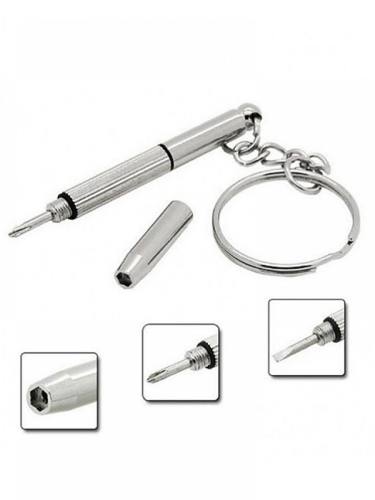4Pcs Eyeglass Screwdriver Hand Tools 3 In1 Eyeglass Screwdriver Sunglass Watch Repair Kit With Keychain