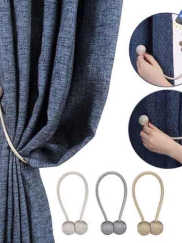 6Pcs New Magnetic Curtain Small Ball Tie Rope Accessory Rods Accessories Back Retainments Buckle Clips Hook Holder Home Decor