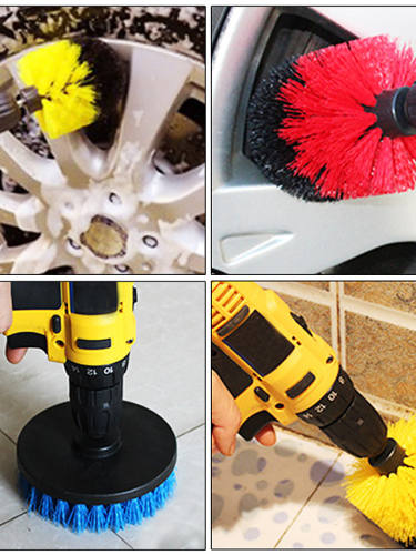 3Pcs Electric Brush Nylon Round Cleaning Brush For Bathtub Carpet Glass Tires Toilet Floors Rust Remover Car