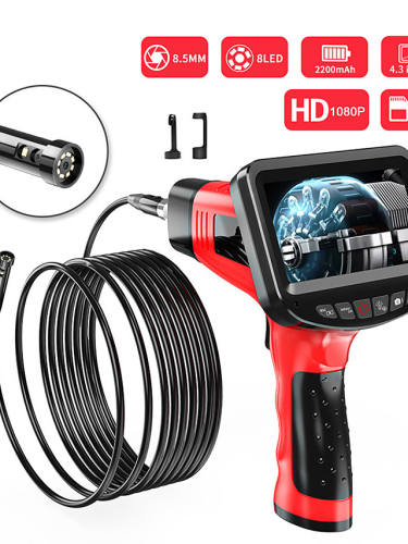 14.5 Mm High Definition Camera With 4.3 Inch Screen Auto Repair Auto Repair Engine Industrial Piping Autofocus Sewer Electronic Air Conditioning 5M Hard Wire With 32G Tf Card