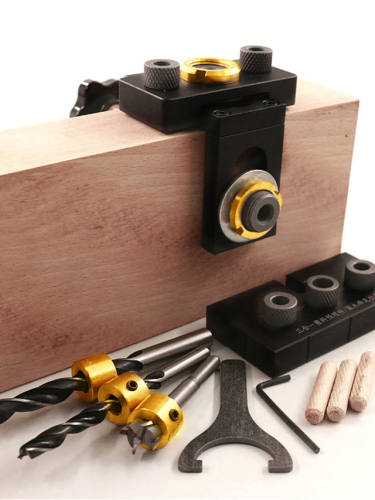 3-In-1 Adjustable Woodworking Hole Jig With Drill For Drill Guide Spotters Hole Punch Tools