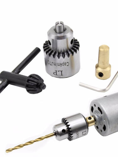 Micro Motor Drill Chuck Clamping Range 0.3-4Mm Taper Mounted Mini Drill Chuck With Chuck Key 3.17Mm Brass Electric Motor Shaft