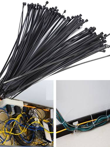 100Pcs Nylon Cable Self-Locking Plastic Wire Zip Ties Set Industrial Supply Fasteners Hardware Cable