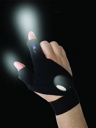 Outdoor Night Fishing Magic Right Strap Fingerless Glove Led Flashlight Torch Cover Survival Camping Hiking Rescue Tool