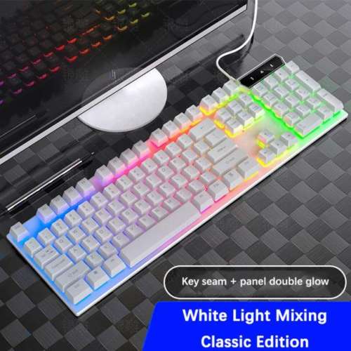 Gaming Keyboard104Keys RGB Backlit USB Mechanical Keyboard Wired Gamer Ergonomic E-sport Full Non-impact Game Computer Keyboard