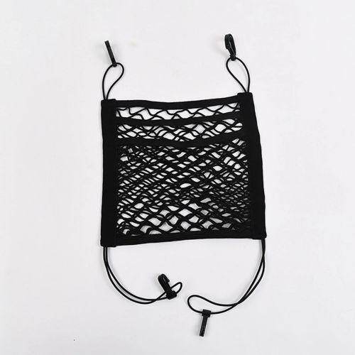 Car Back Rear Trunk Organizer Net Mesh Seat Elastic String Magic Sticker Universal Storage Bag Pocket Auto Organizer